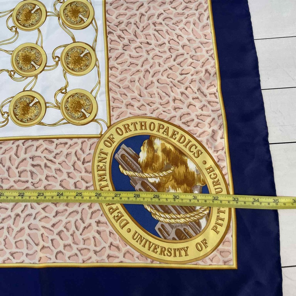 Gucci White and Navy Scarf with Gold Accents - Picture 8 of 8